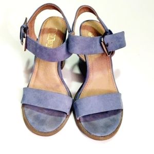 Blue Block Sandal Heels 6.5